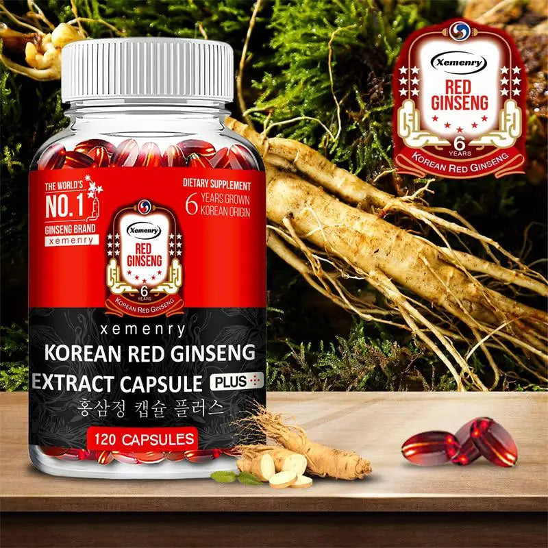 Korean Red Ginseng Supplement - Supports Overall Health, Boosts Energy Production, Relieves Stress, and Strengthens ImmunitySupp - AMULET RING STORE