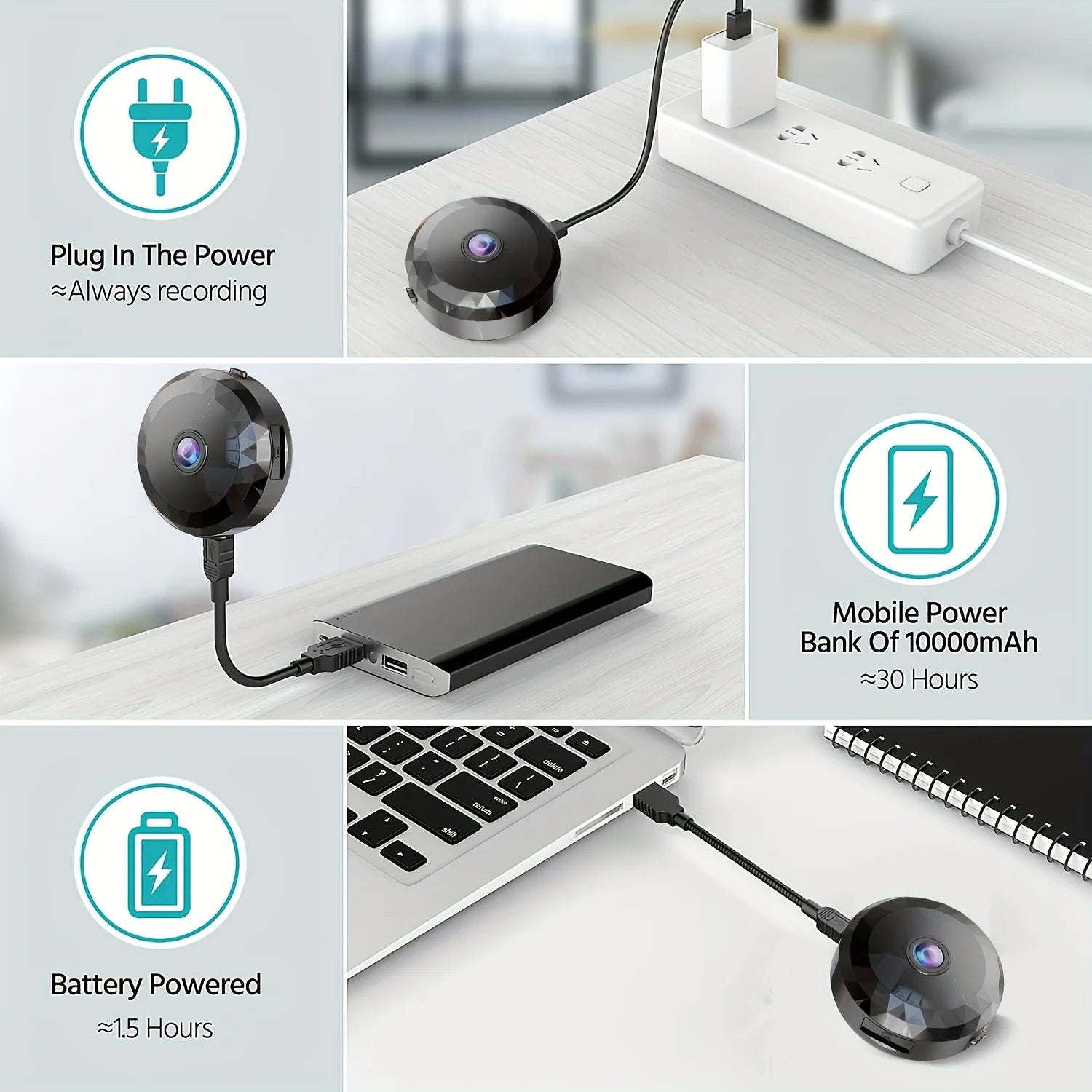 Wireless Mini WiFi Security Camera with Night Vision Motion Detection Rechargeable Battery Easy to Mount & App-Controlled - AMULET RING STORE