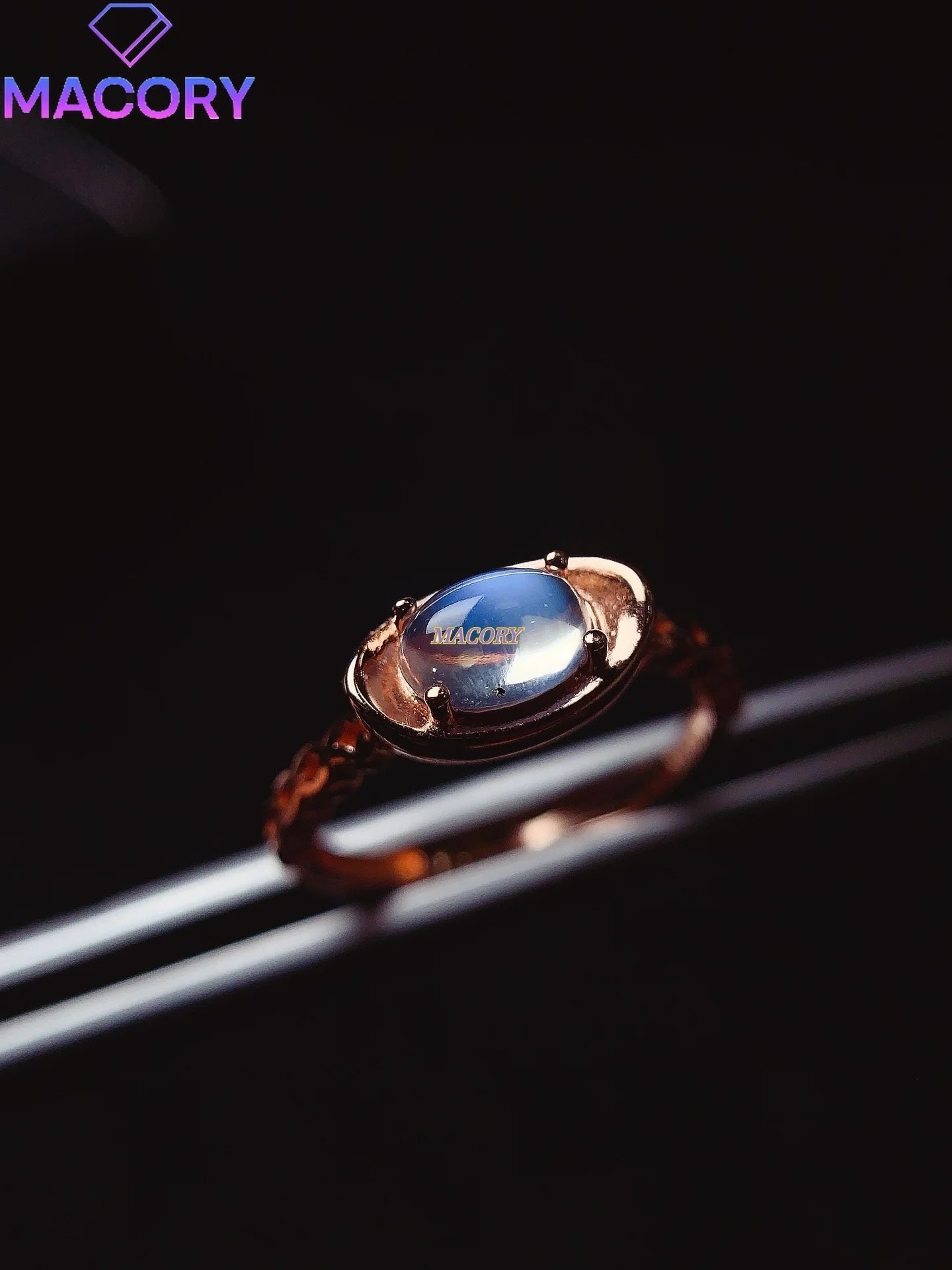 Natural Moonstone S925 Sterling Silver Ladies Ring 5*7mm Exquisite Fashion Jewelry with Certificate Holiday High-end Gifts