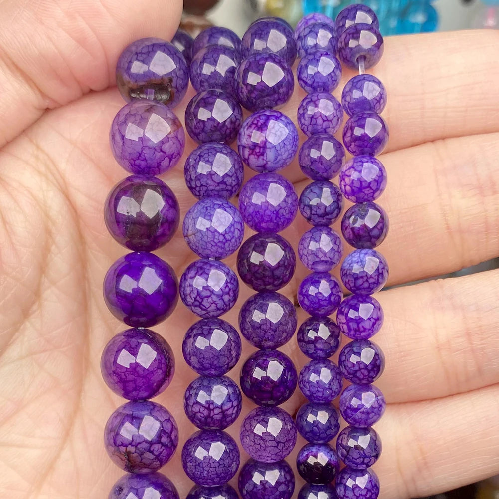 45 Styles Natural Stone Beads Amethyst Purple Jades Agate Crystal Glass Beads Jewelry Making Findings DIY Bracelet Accessories - AMULET RING STORE