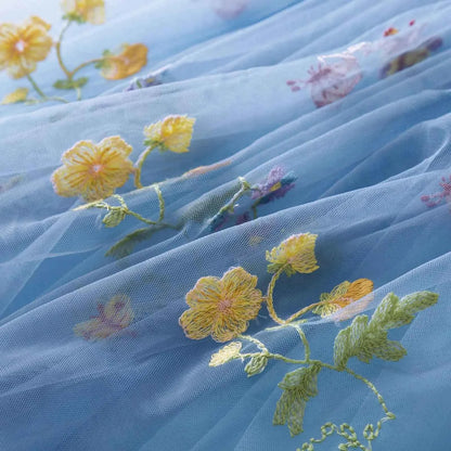 Delicate Party Prom Evening Dress Colorful Flower Embroidery Dresses Fashion Butterfly Princess Dress Birthday Princess Clothes