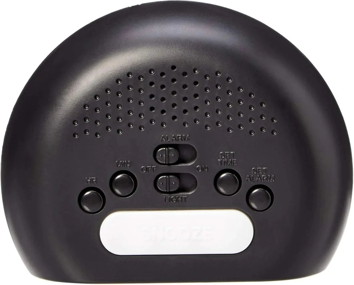 Small Digital Oval Alarm Clock With LED Display, Nightlight & Battery Backup, Black, 4.5 x 3.5 x 2.4 Inches
