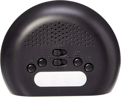 Small Digital Oval Alarm Clock With LED Display, Nightlight & Battery Backup, Black, 4.5 x 3.5 x 2.4 Inches