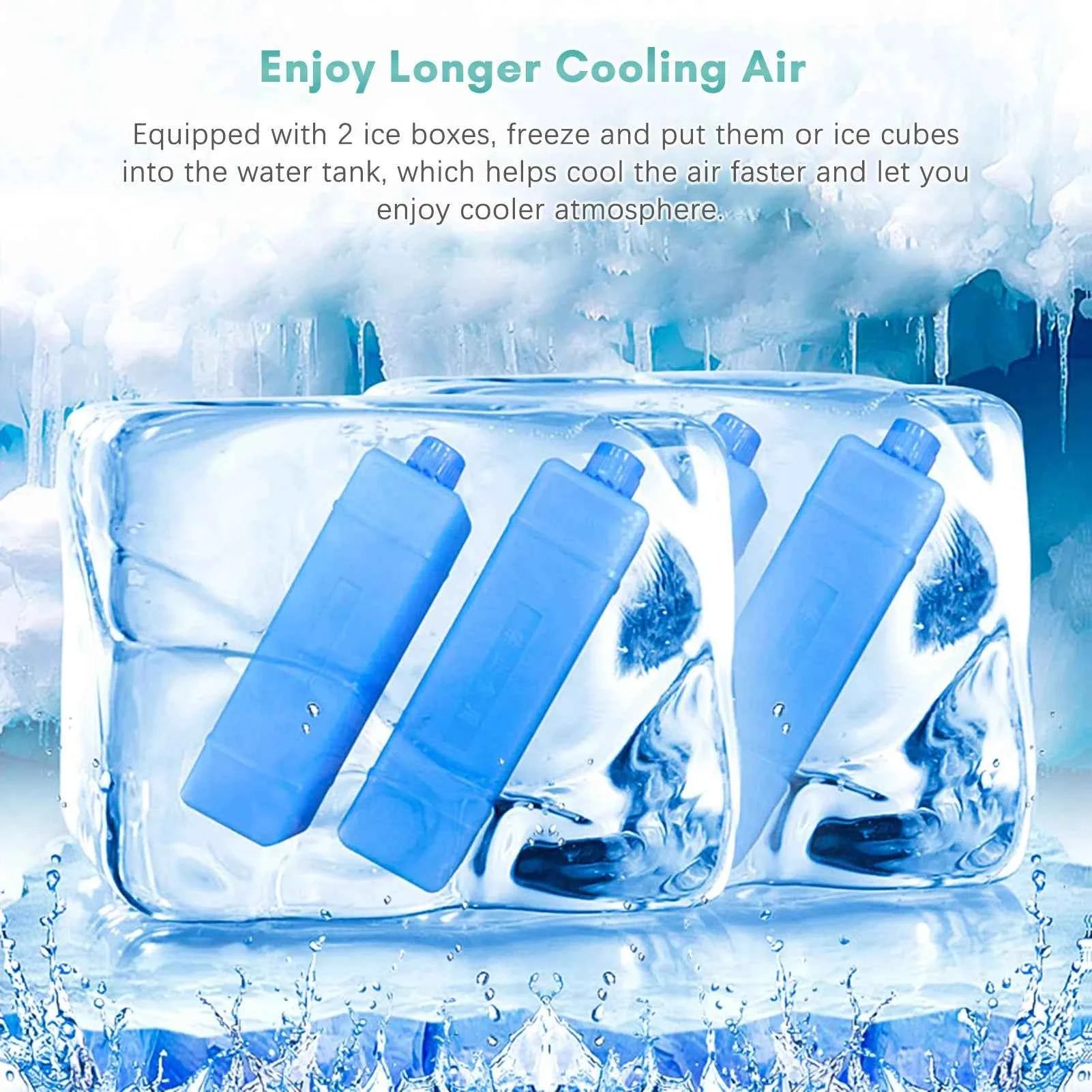 Portable Air Conditioner Fan Evaporative Cooler Cooling Machine 3 Speed with 7hrs Timer with Remote Control for Room Home Office
