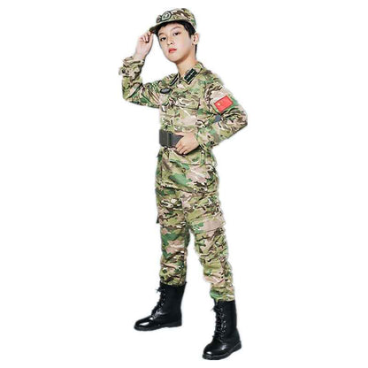Kids Soldier Costume for Kid Party Army Costume camouflage Costumes for Boys Jungle Field Sniper Set with Pistol Compass Whistle