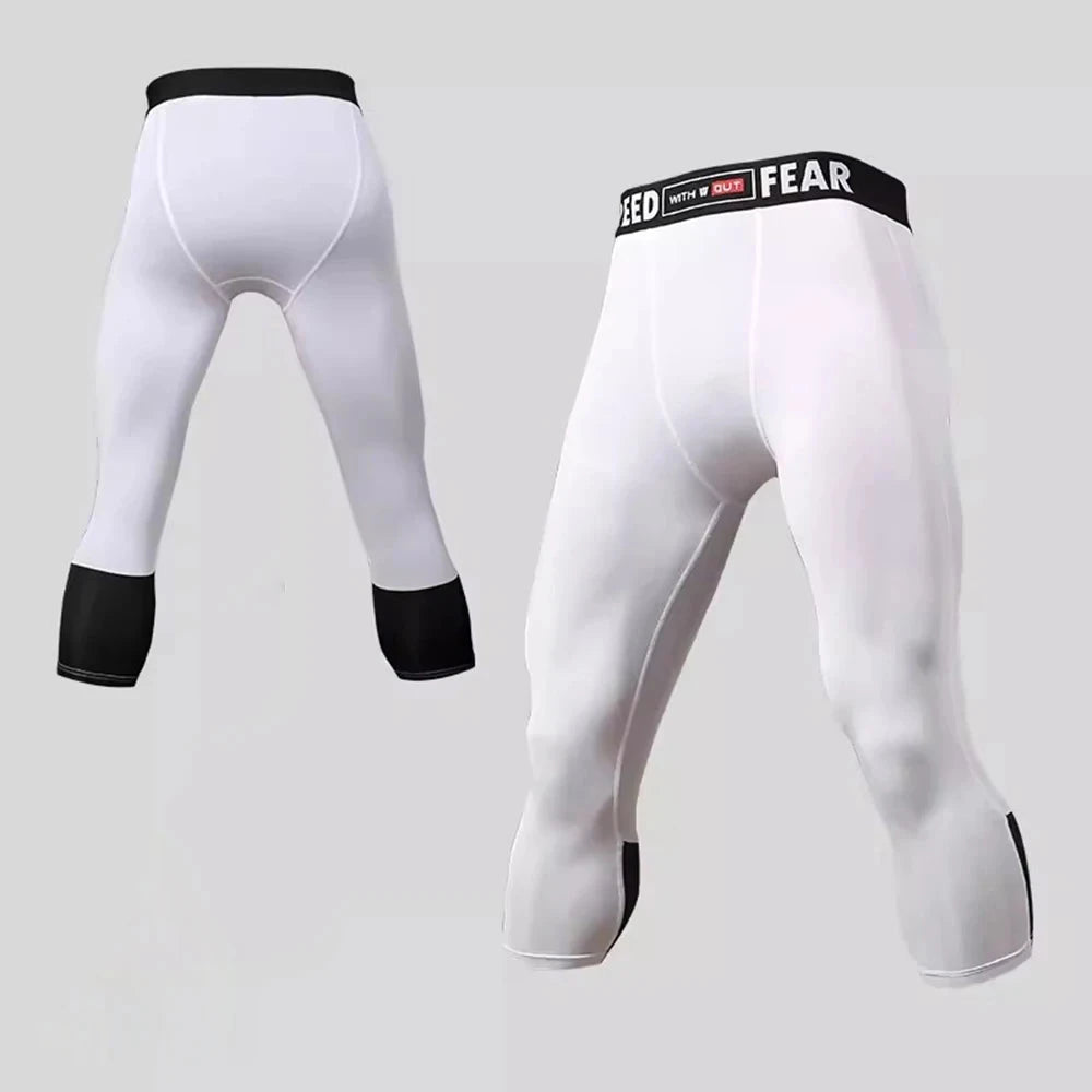 Men Kid Boy Girl GYM Capri Running Tight Pants Basketball Football Soccer Exercise Sport 3/4 Cropped Kneelet Leggings Shorts 714