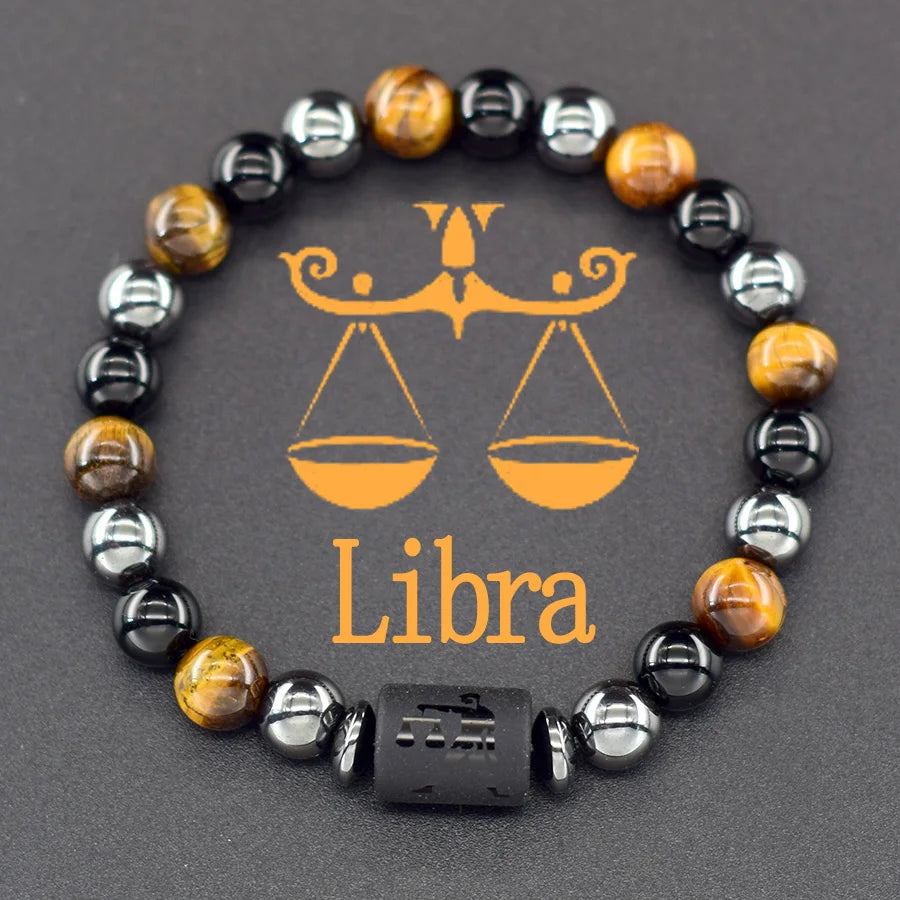 12 Zodiac Sign Bracelet Homme Constellation Bracelet for Men Aries Virgo Leo Libra Charm Bangle Women Friendship Jewelry on Hand