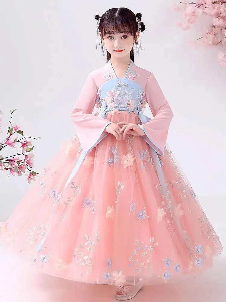 Summer Girls' Hanfu Dress Princess Costume Children's Dresses Kids Vintage Party Baby Girl Dress Cosplay Girls Clothes Vestidos