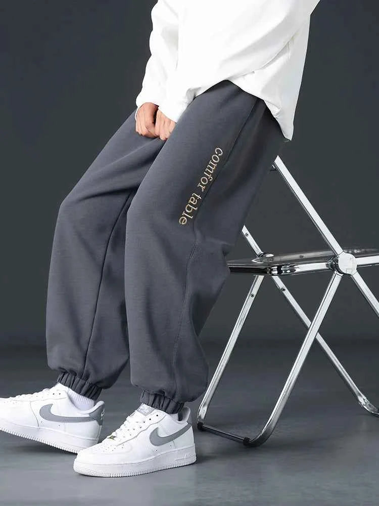 Big Size Men Sweatpants Spring Autumn Casual Baggy Jogger Pants String Banding Solid Color Sportswear Cotton Loose Trousers 8XL