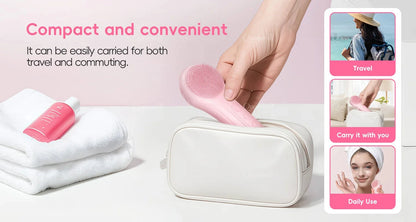 Electric Sonic Waterproof Facial Cleansing Brush Rechargeable Hot compress Deep Pore Cleaner Silicone Cleanse Skincare Device