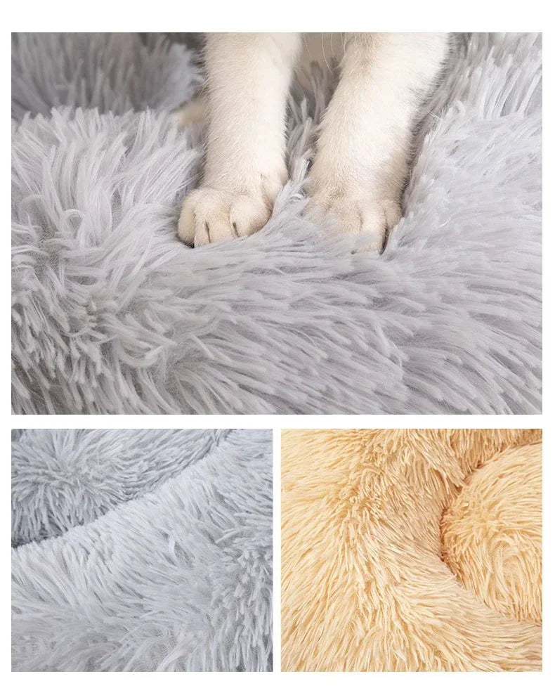 Round Cat Beds House Soft Long Plush Best Pet Dog Bed For Dogs Basket Pet Products Cushion Cat Bed Cat Mat Animals Sleeping Sofa - AMULET RING STORE