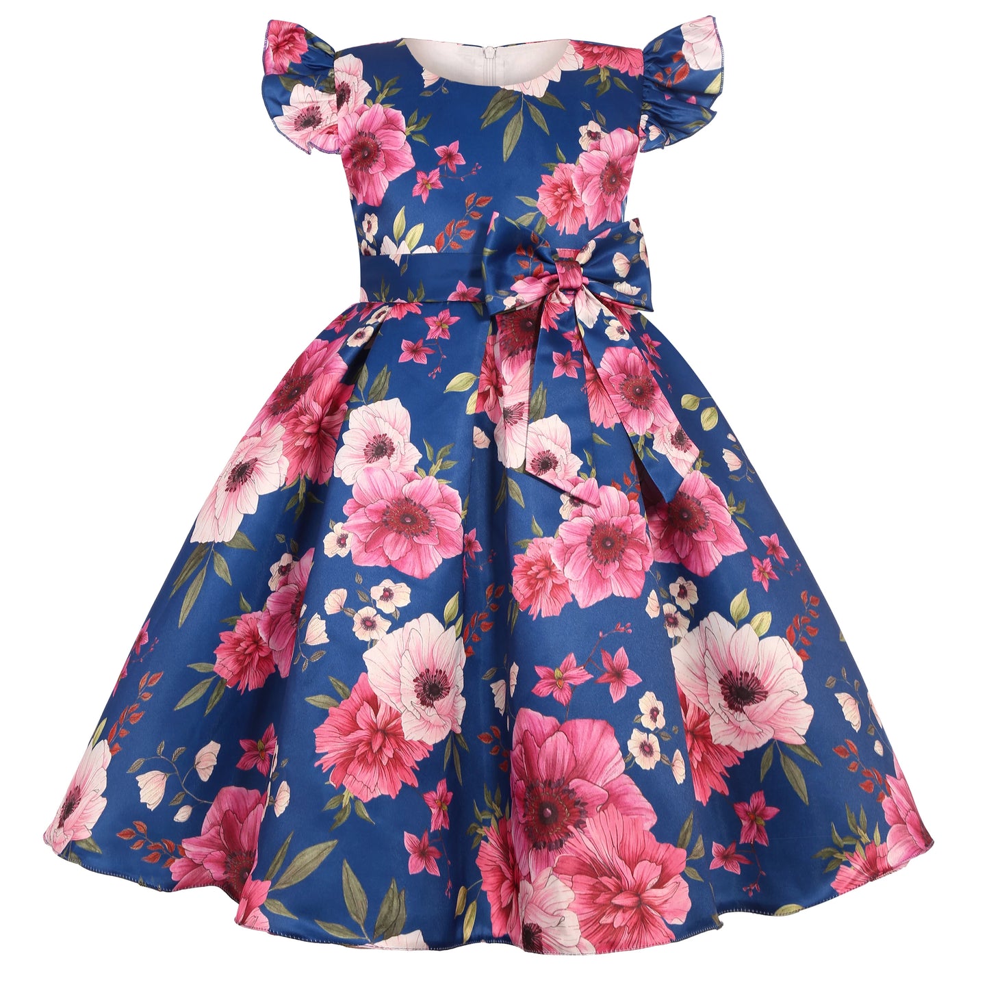 Girl's party dress  Elegant petal-sleeved princess dress  Birthday party dress  Wedding party dress