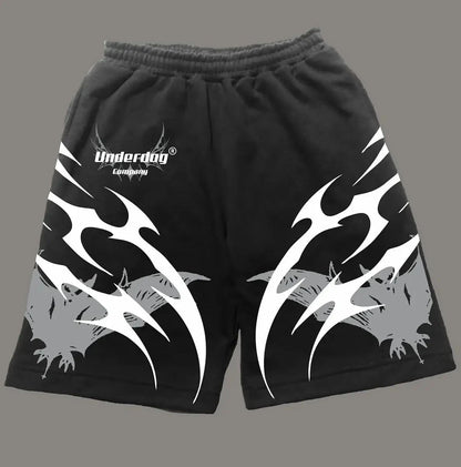 Y2K Vintage Gym Shorts Men Women Sports Low Waist Distressed Design Cotton Blend Quick Dry Athletic Wear Retro Street Style