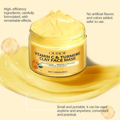 Vitamin C Exfoliating facial mask Turmeric Exfoliating facial mask Improve Pore Deep Cleaning facial mask Apply facial mask - AMULET RING STORE
