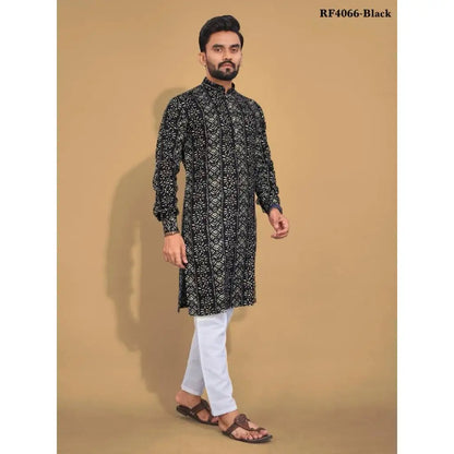 2025 Men's Clothing Stand Collar Golden Print Long Sleeve Shirt Trendy Hip Hop Casual Clothes Ethnic Style Mid-Length Top