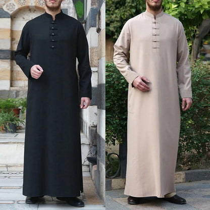 Islamic Clothing For Men Muslim Dress jubba thobe Saudi Arabia Kaftan Middle East  Abaya Man Button casual Muslim Men Clothing