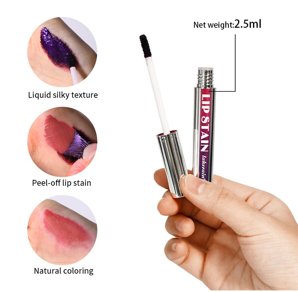 Peel Off Lip Stain Reveal Long Lasting Waterproof Pink Lip Tint Transfer Proof Non-stick Cup Natural Lip Stain Women's Cosmetics - AMULET RING STORE