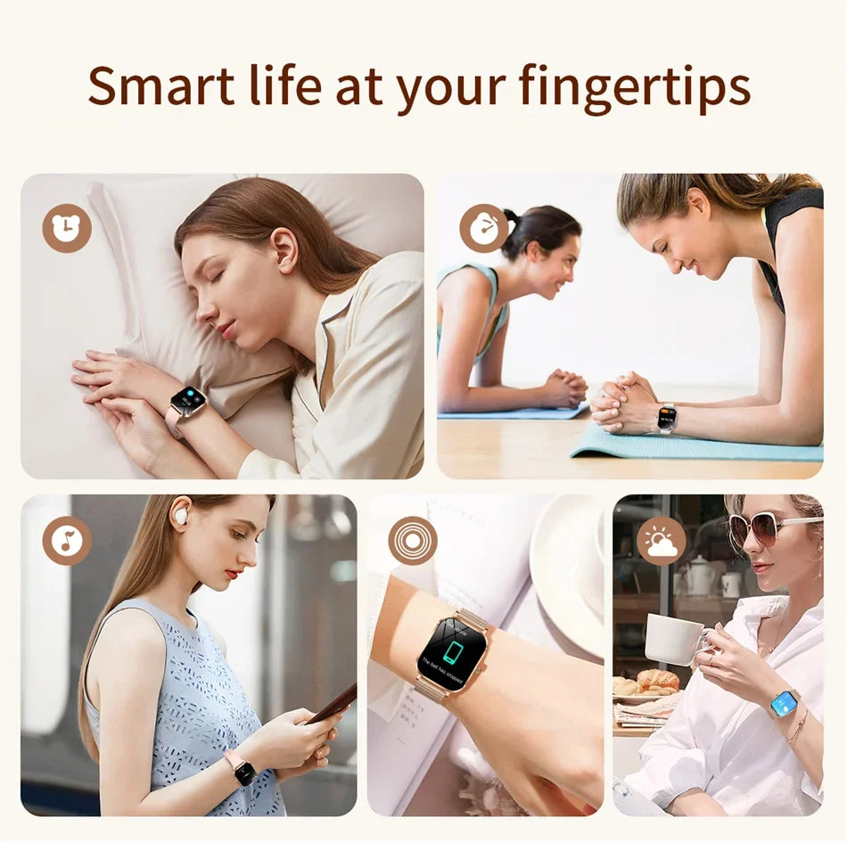 2025 New Xiaomi Fashion Women Smartwatch AMOLED HD Screen Heart Rate Blood Oxygen Monitoring BT Call Sports Smartwatch Woman