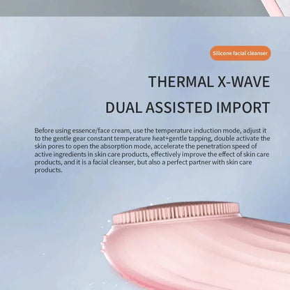 Electric Facial Cleansing Brush Sonic IPX7 Waterproof Silicone Face Scrubber Exfoliator Vibration Massager Deep Cleansing Care
