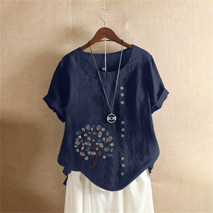Cotton Linen T Shirt Women's Clothing Summer Retro Ladies Tops Tee Casual Loose Short Sleeve T-shirt Woman Ropa Blusas Tshirt