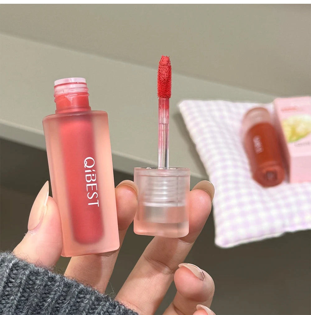 Qibest 6 Colors Velvet Matte Liquid Lipstick Long-Lasting Waterproof Lip Mud Sexy Red Lipgloss Beauty Women Cosmetics Lip Tint - AMULET RING STORE