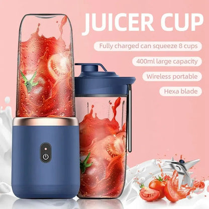 Portable Blender Bottle Electric 6 Blades Multifunction Juice Blender Fresh Juice Smoothie Blender Ice CrushCup Food Processor - AMULET RING STORE
