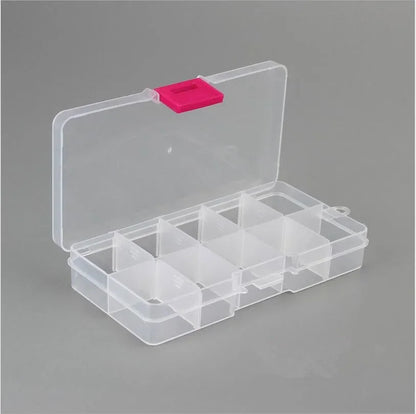 10 Grids Plastic Storage Jewelry Box Compartment Adjustable Container for Beads Earring Box for Jewelry Rectangle Box Case - AMULET RING STORE
