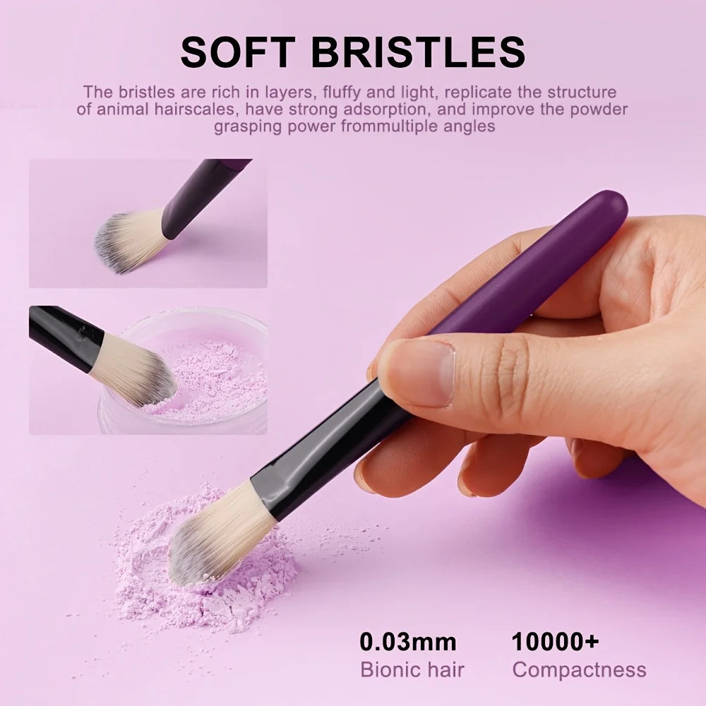 8/20Pcs Eye Makeup Brush Set Portable Soft Makeup Tool Eyeshadow Blending Detail Cosmetics Brush Kit with Makeup Egg Powder Puff - AMULET RING STORE