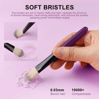 8/20Pcs Eye Makeup Brush Set Portable Soft Makeup Tool Eyeshadow Blending Detail Cosmetics Brush Kit with Makeup Egg Powder Puff - AMULET RING STORE