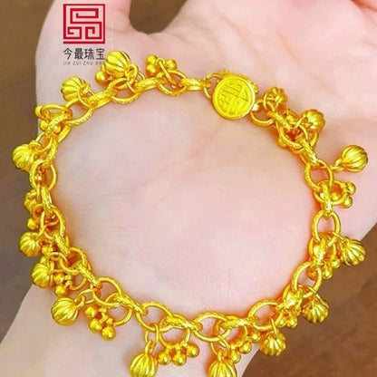 Reaped light luxury bracelet 24K gold, women, AU999 banquet occasions, elegant standard - AMULET RING STORE
