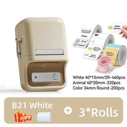 NIIMBOT B21/B1 Portable Thermal Printer 1500mAh Wireless Sticker Printer With Self-adhesive Labels For Barcode Clothing Jewelry
