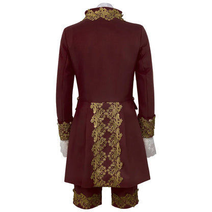 2025 New Medieval Vintage Prince Lace Suits for Men and Women, Halloween Performance Cosplay Three Piece Set(Blazer+Vest+Pants)