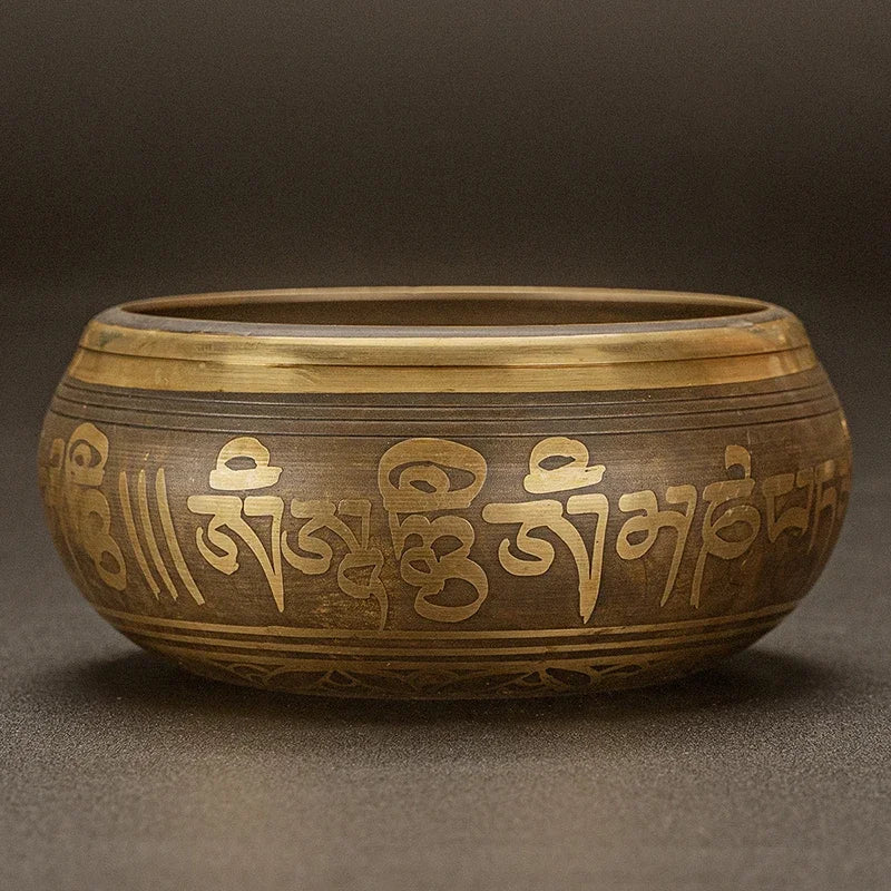Nepal Handmade Singing Bowl Large Brass Tibetan Bowls Yoga Meditation Sound Healing Instrument Buddhist Sound Bowls Ornaments - AMULET RING STORE
