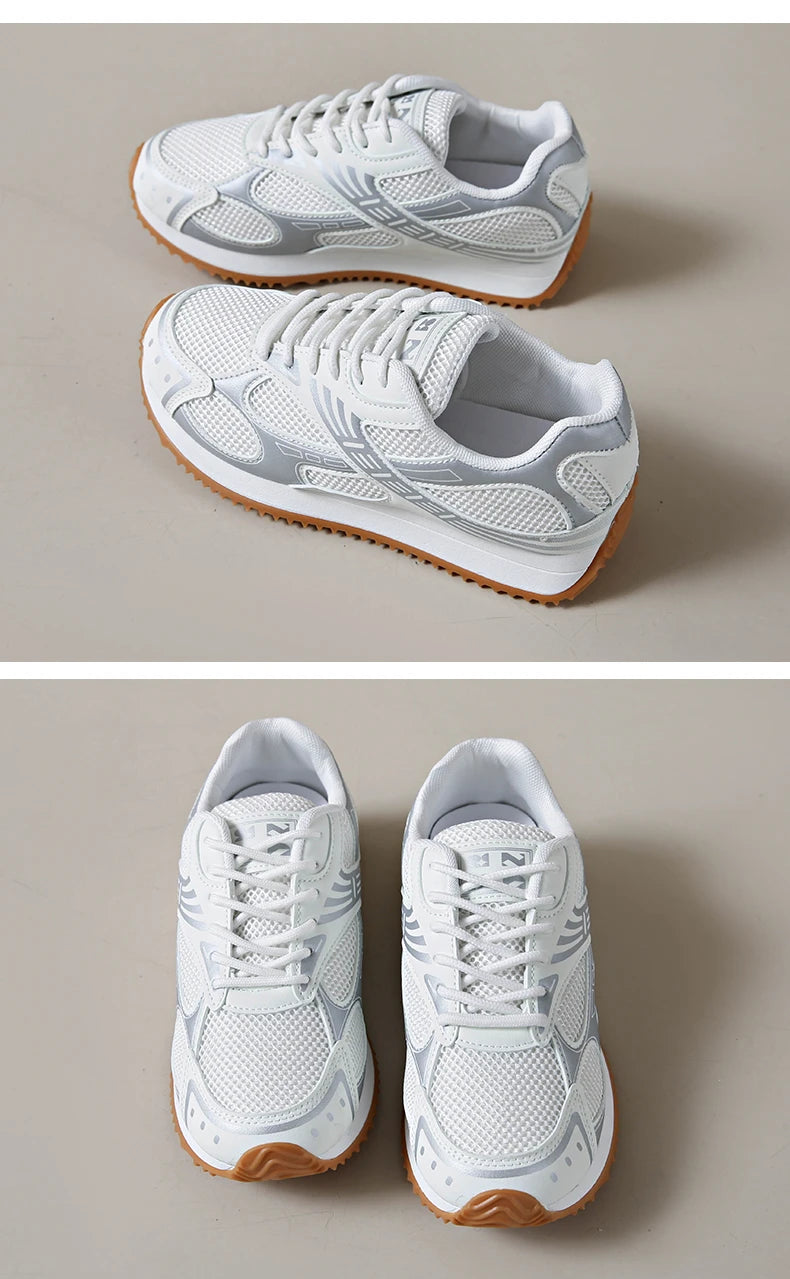 Women's Colorblock Casual Sneakers, Lace Up Soft Sole Platform Casual Shoes, Low-top Walking Comfy Shoes in holiday - AMULET RING STORE