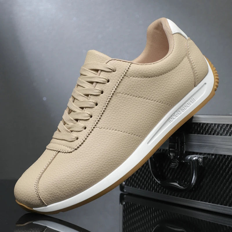 Leisure Running Summer Fashion Anti Slip Mountaineering PU Leather Sports Shoes Tennis Trend Hot Selling Men White Flat Shoes - AMULET RING STORE