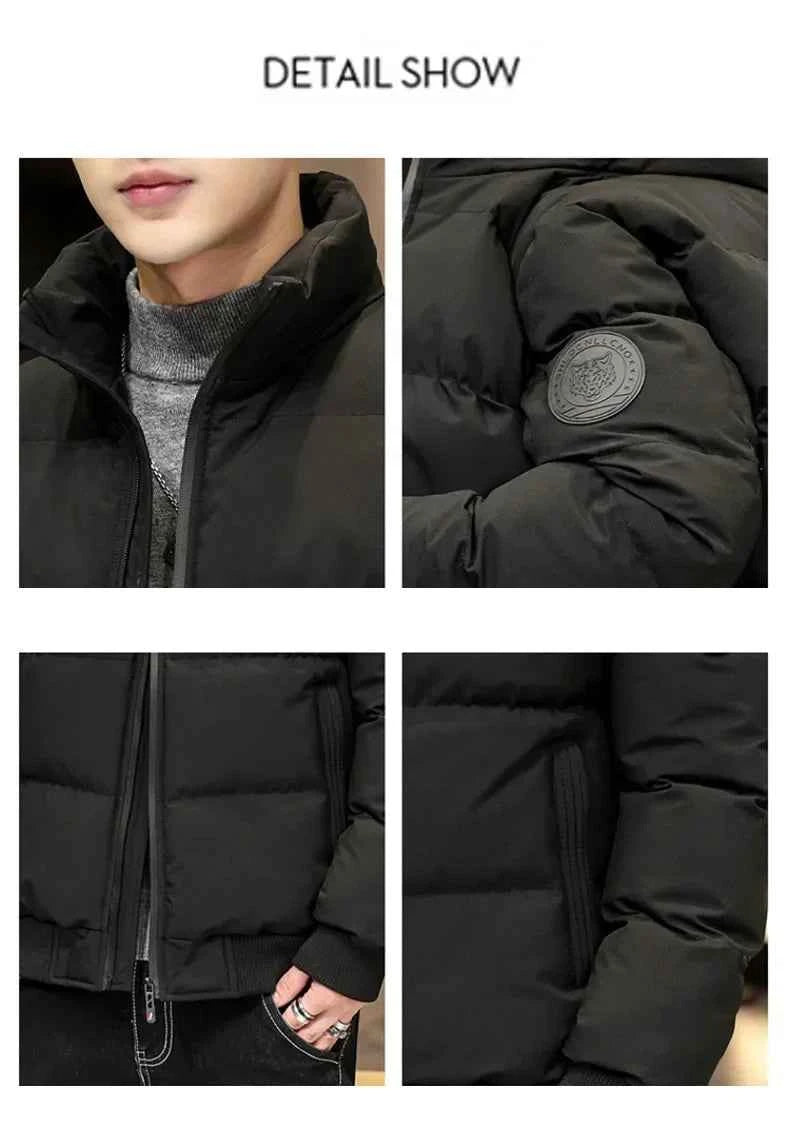 Winter Man Stand Collar Jackets Cotton-padded Parkas Puffer Jacket Men Warm Coats Thick Casual Outwear Streetwear Men's Clothing