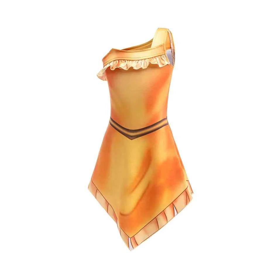 Indian Pocahontas Princess Cosplay Dress Girls Matoaka Halloween Party Disguise Costume Children Cartoon Movie Fantasy Outfits