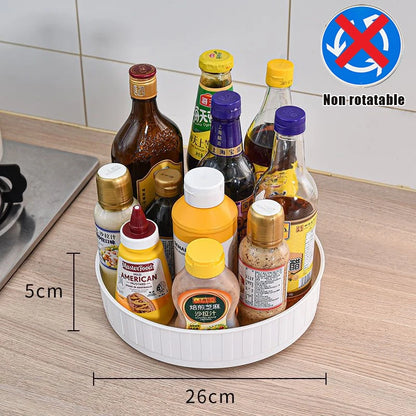 1/4Pcs 360 Rotatable Anti Sliding Kitchen Condiment Rotatable Storage Rack Tableware Cabinet Round Multi Functional Storage Rack - AMULET RING STORE
