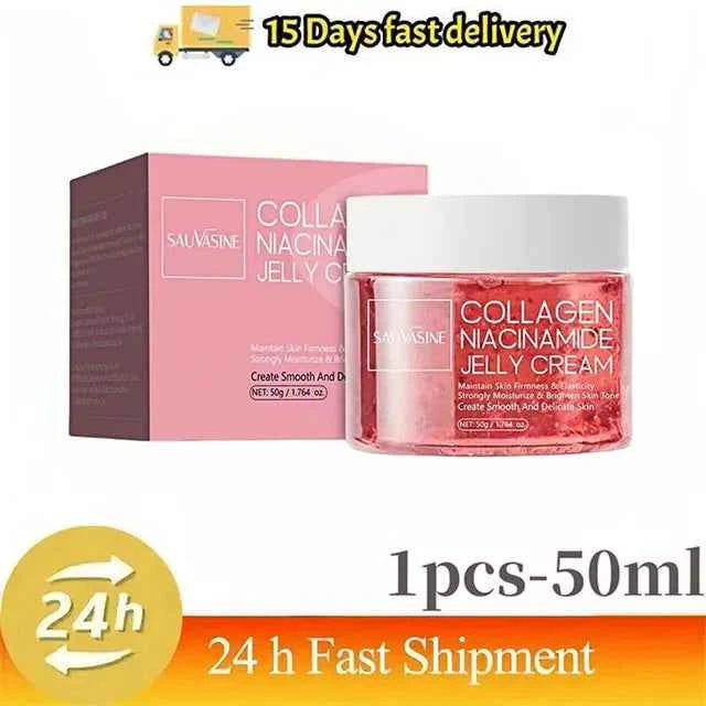 50g Collagen Niacinamide Jelly Cream Deep Moisturizing Pore Shrinking Brightening Niacinamide Gel  Lifting Firming Face Skin Car