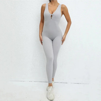 Seamless Yoga Jumpsuits Sports Fitness One-Piece Yoga Sleeveless Workout Clothes Running Sportswear Tight Training Tracksuits