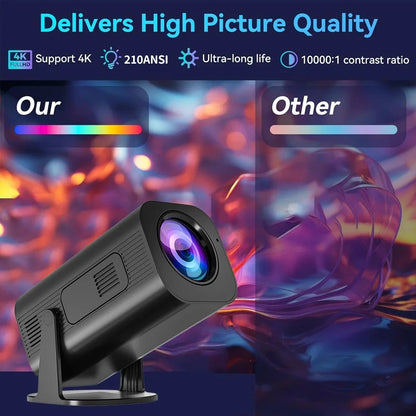 HP330 Portable LED Short Focus Projector 210Ansi 1280*720P Android 11 BT5.0 WIFI Allwinner H716 Halloween Gift Proyector