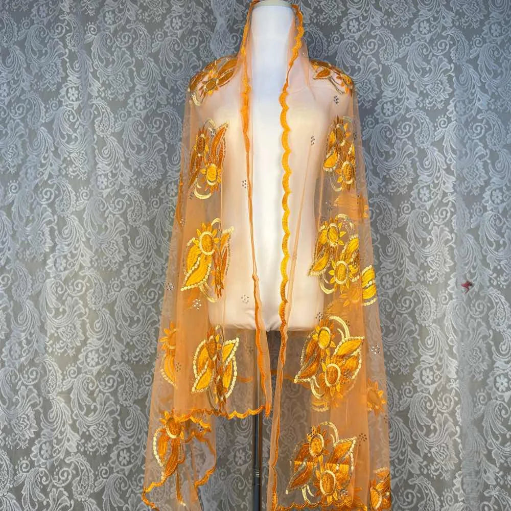 on sale 2025 New African Net Hijab Scarf For Muslim Women African Dubai Islam Headscarf Embroidery Shawls voile - AMULET RING STORE