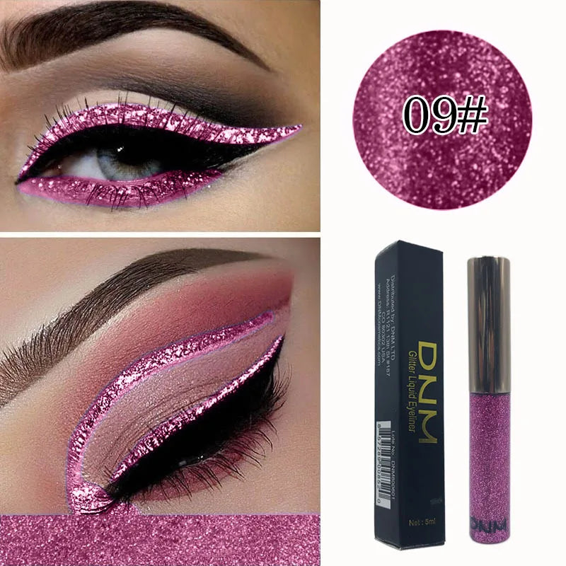Glitter Eyeliner Vibrant Waterproof Long-Lasting for Flawless Eye Makeup Diamond Shiny Silver Rose Gold Eyeliner Beauty Cosmetic - AMULET RING STORE