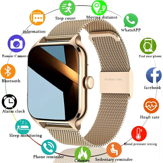 New Smart Watch Heart Rate Blood Oxygen Health Monitoring Bluetooth Call Bracelet Men Women Waterproof Sports Tracker Watches - AMULET RING STORE