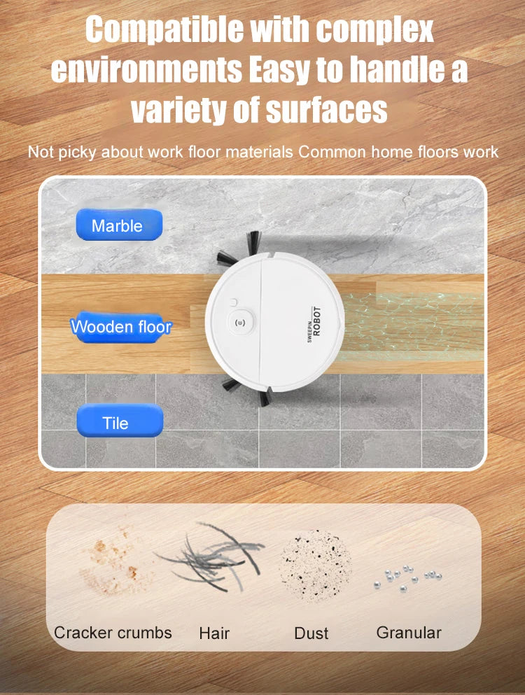 Household Fully Automatic High Suction Intelligent Vacuum Cleaner USB Charging Low-noise Sweeping Robot