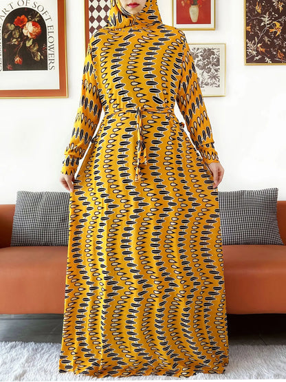 2025 Floral Ramadan Muslim Dress Solid Color Khimar Kaftan Abaya Robe with Attached Hijab Middle East Prayer Garment for Women - AMULET RING STORE