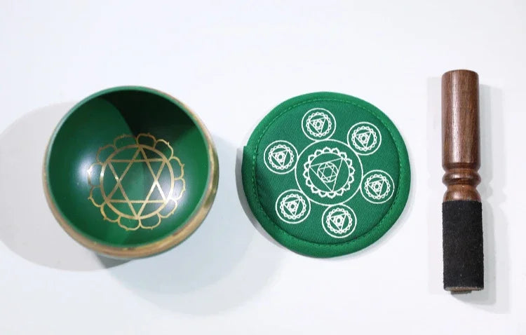 Nepal Handmade Buddha Singing Bowl Yoga Meditation Colorful Sound Therapy Tibetan Singing Bowls Healing Percussion Instruments - AMULET RING STORE