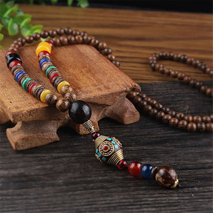 Fashion Long Sweater Pendant Chain Wooden Beaded Tassel Boho Bohemian Necklace Jewelry Nepal Wood Beads Pendant Necklace