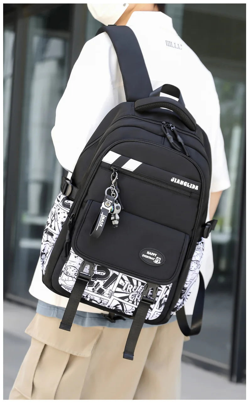 NEW Children Orthopedics School Bags Kids Backpack In Primary Schoolbag For Teenager Boys Waterproof Backpacks Book Bag mochila