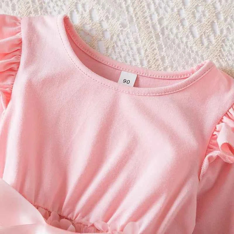 Hello Kitty Autumn Dress for Kid's Casual Clothes 3D Butterfly Cute Long Sleeve Baby Girls Princess Dress Party Dresses 2-6 Yrs